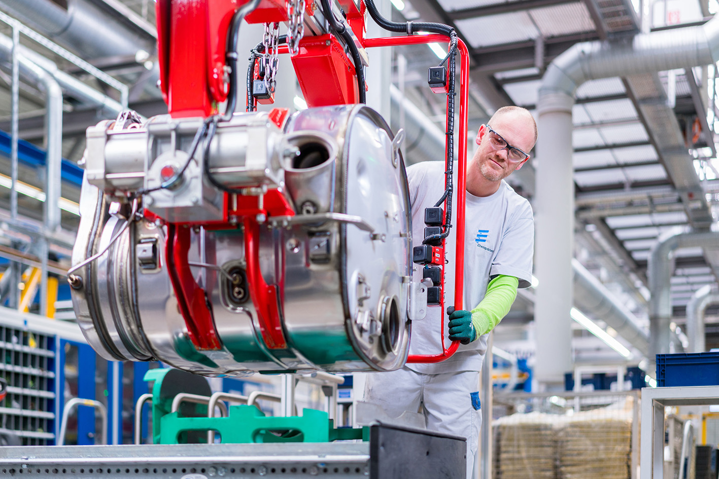 Production handling of stainless steel exhaust system